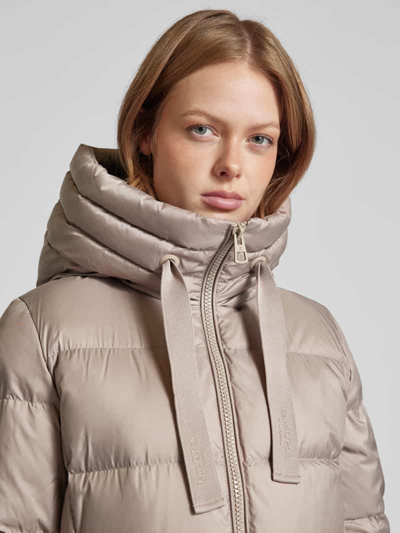 Marc O'Polo Regular fit lange donsjas met veren