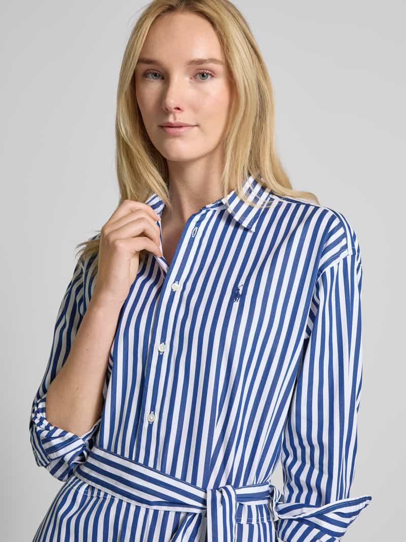 Polo Ralph Lauren Knielange overhemdjurk met strikceintuur