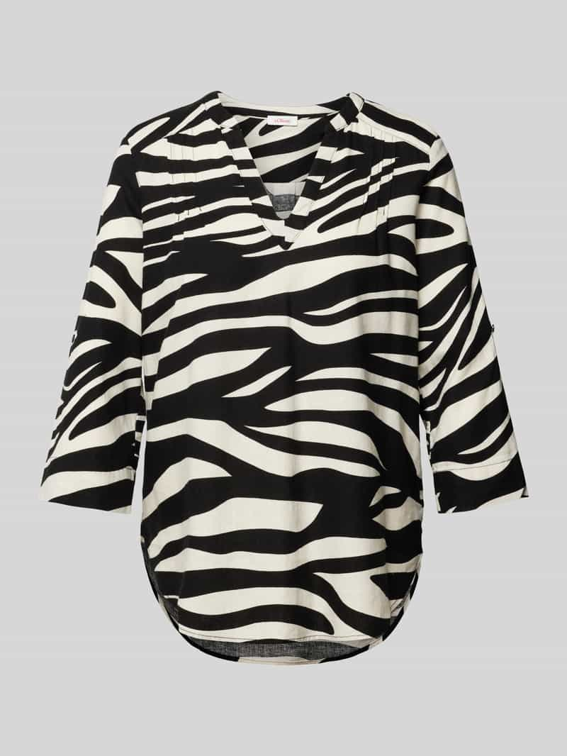 S.OLIVER CASUAL Linnen blouse met tuniekkraag