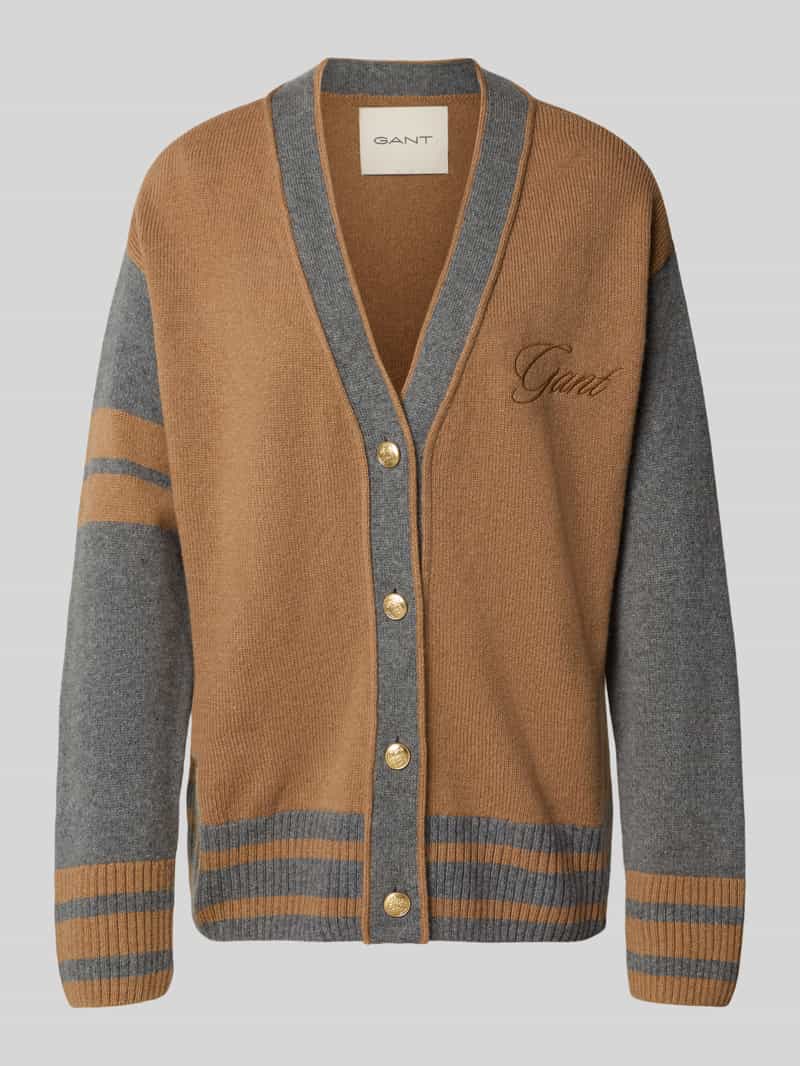 Gant Loose fit gebreid jack van een mix van wol en kasjmier