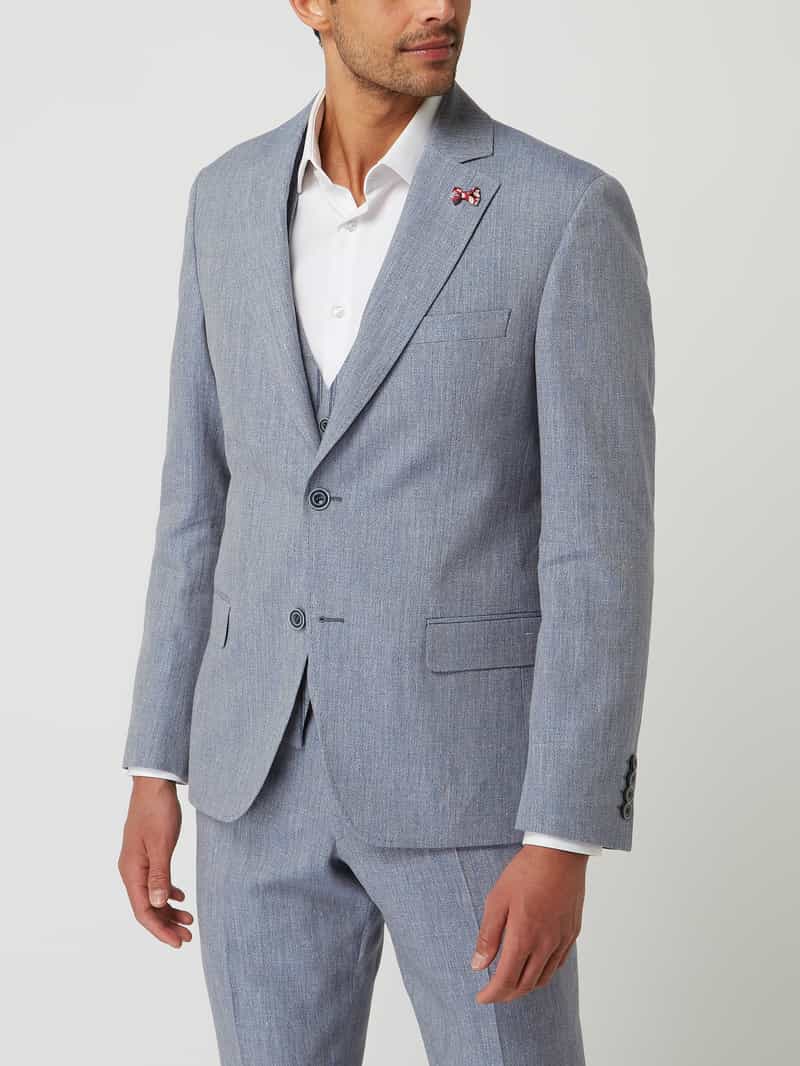 Slim fit -knoops colbert van een mix van linnen en scheerwol, model 'Tito' ATELIER TORINO