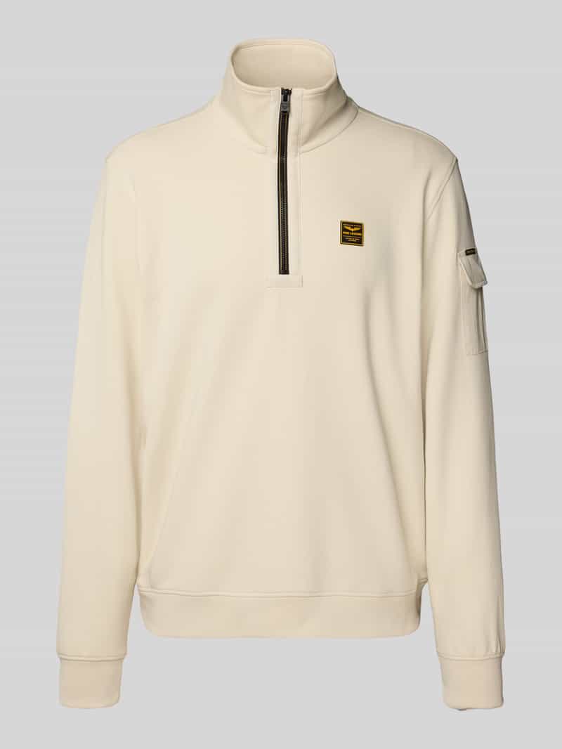 PME Legend Sweatshirt met schipperskraag en labeldetail