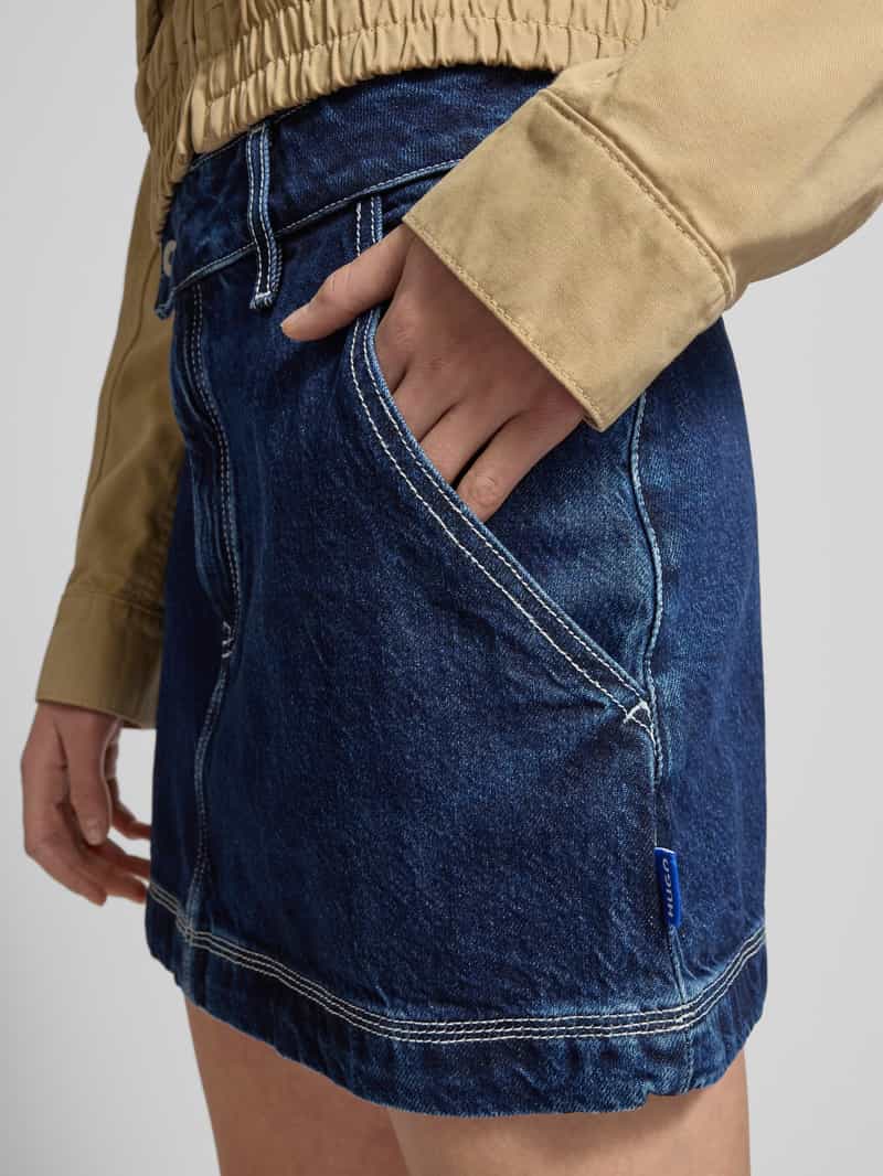 Hugo Blue Jeansrok met steekzakken opzij model 'Garalia'