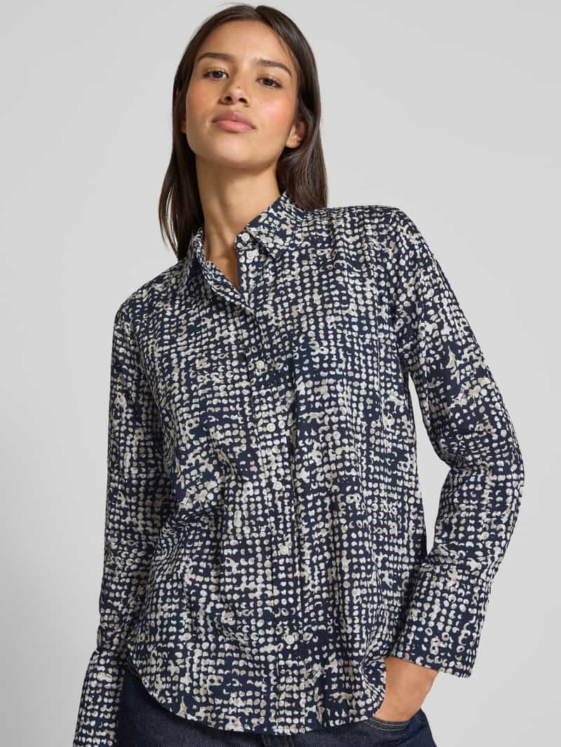 Tom Tailor Regular fit overhemdblouse van een mix van katoen en modal