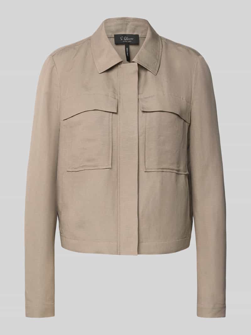 s.Oliver BLACK LABEL Regular fit blouson van een mix van viscose en linnen