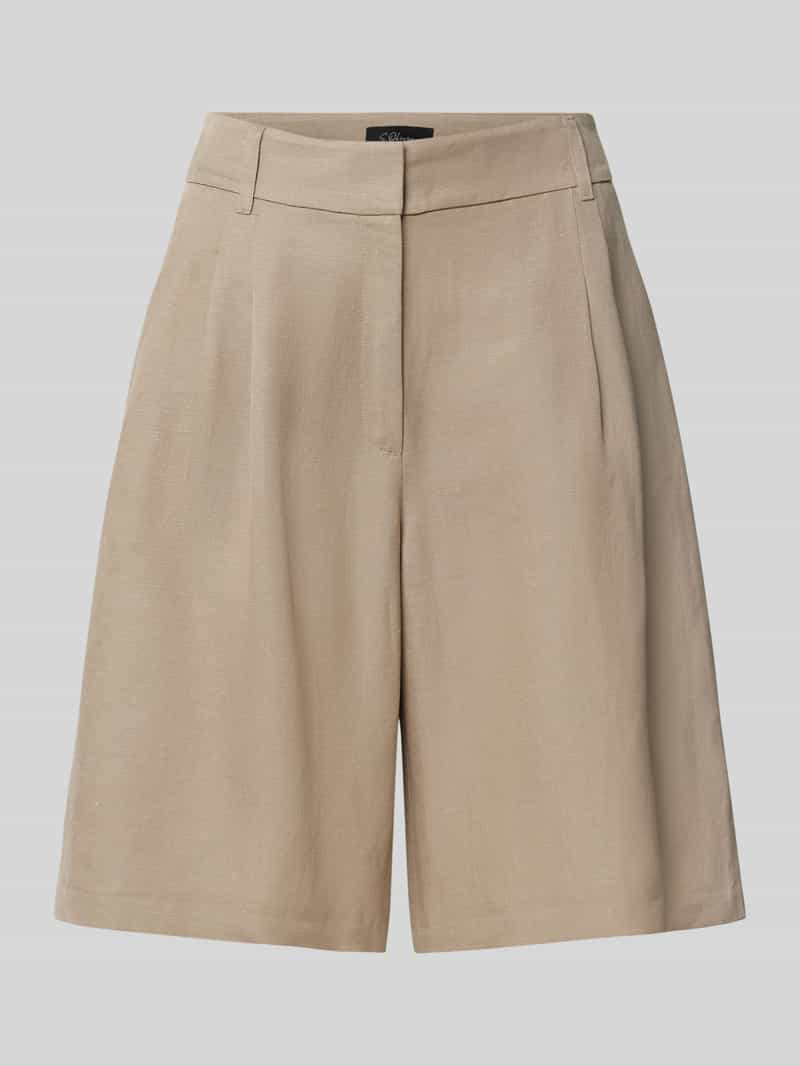 s.Oliver BLACK LABEL Relaxed fit bermuda van een mix van viscose en linnen