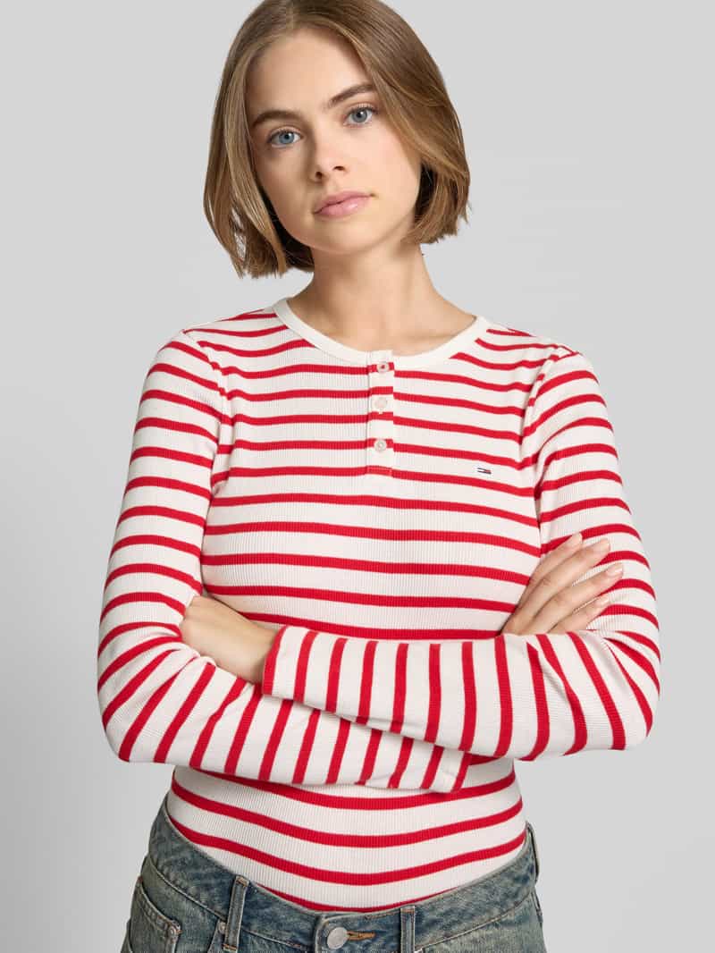 Tommy Jeans Slim fit shirt met lange mouwen en logostitching