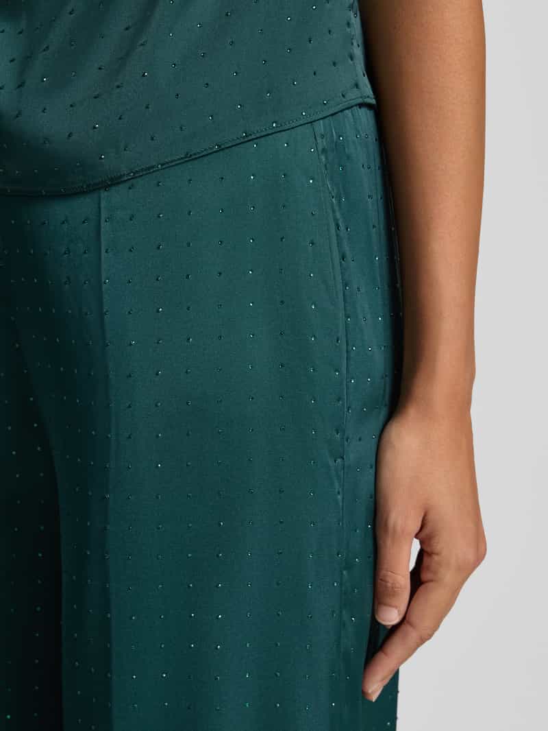 HUGO Regular fit wijde broek met siersteentjes model 'HASELA'