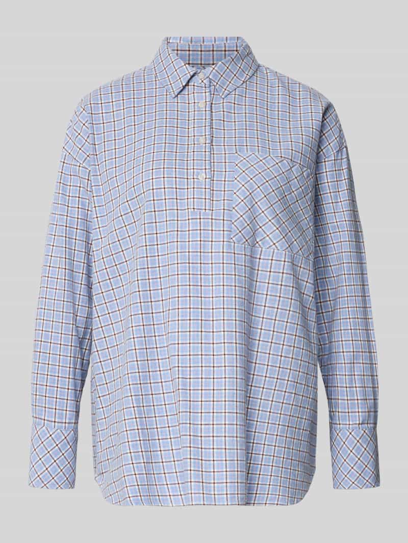 Emily Van den Bergh Regular fit blouse in all-over look met borstzak