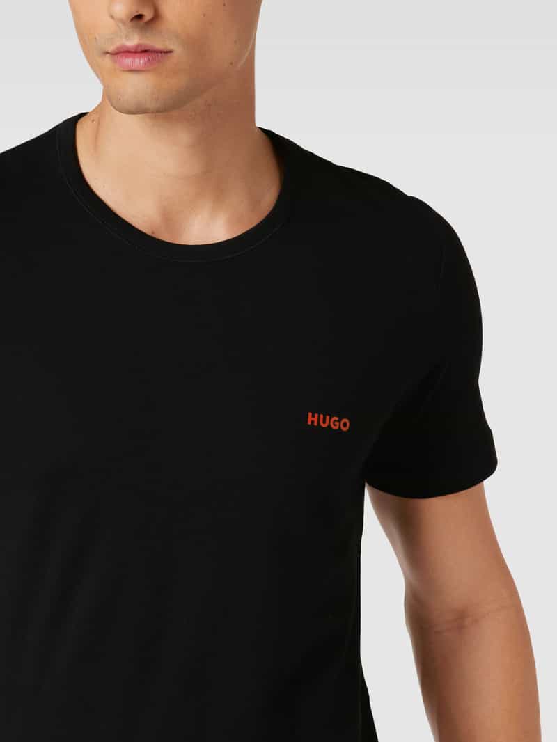 HUGO T-shirt met labelprint in een set van 3 stuks