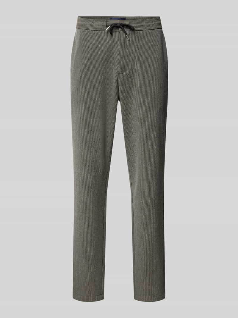 Lindbergh Tapered fit stoffen broek met fijn gestructureerd motief