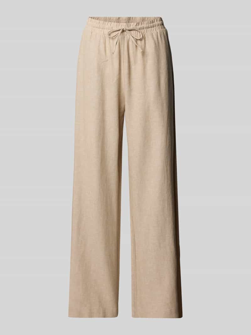 FREE QUENT Straight leg linnen broek met steekzakken model 'Lavea'