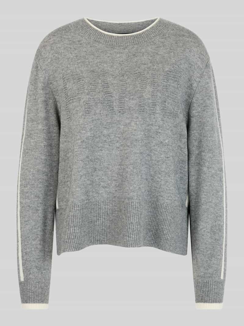 Marc Cain Pullover van mix van wol en alpaca met structuurlogo