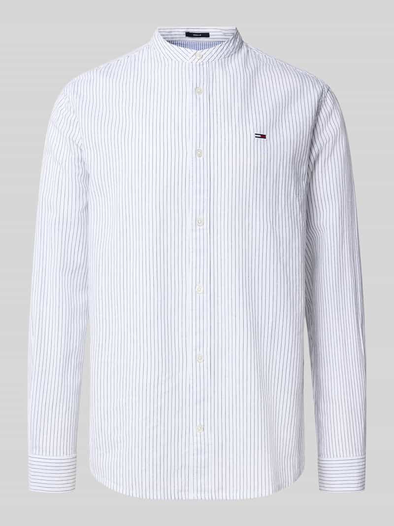Tommy Jeans Regular fit vrijetijdsoverhemd van een mix van katoen en linnen