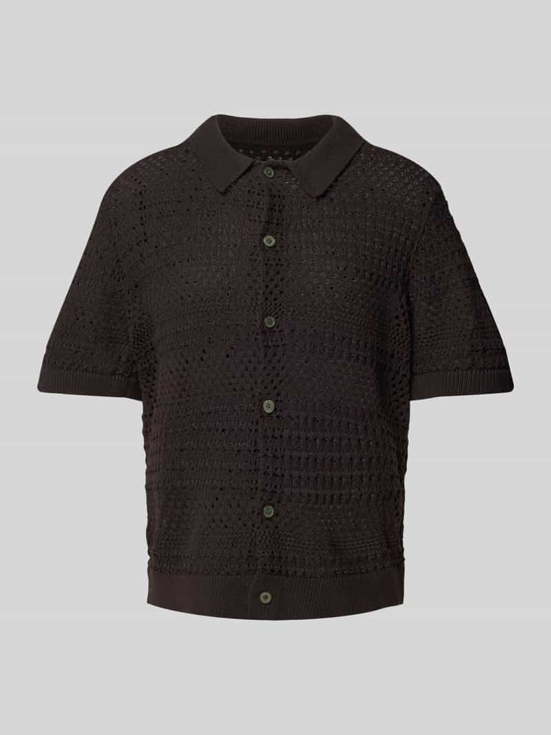 Regular fit gebreid shirt met knoopsluiting