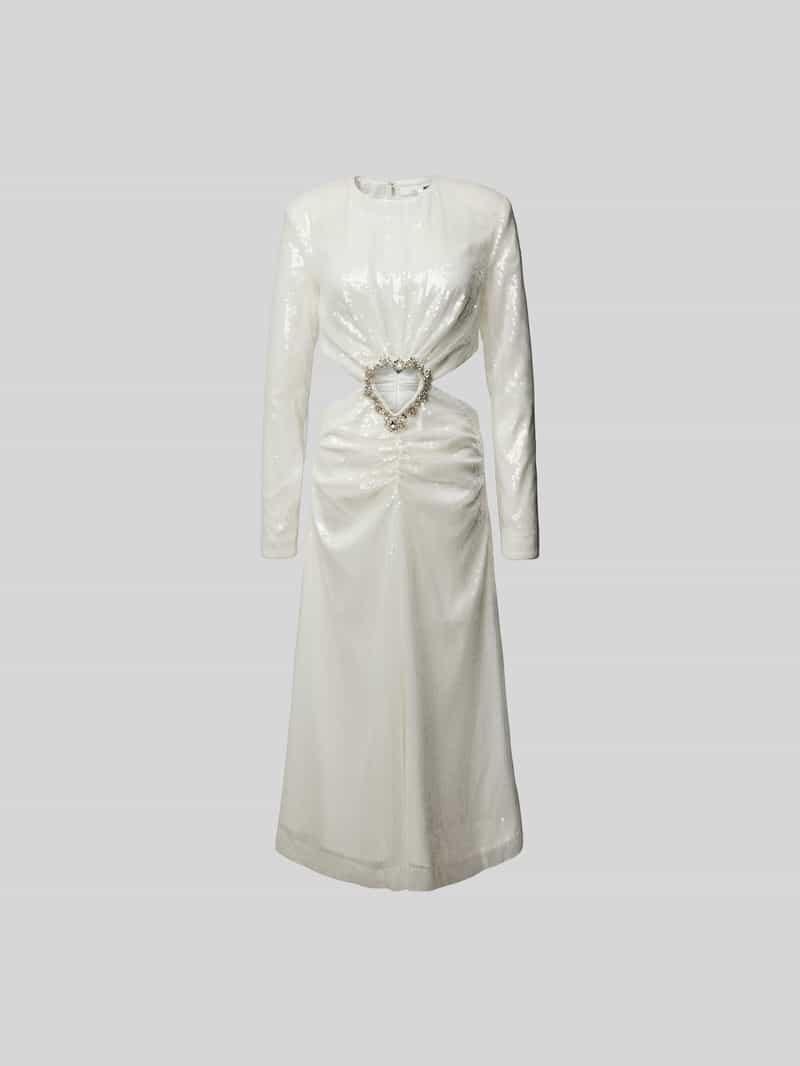 Midi-jurk met ronde hals