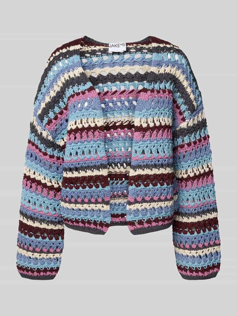 Jake*s Casual Gebreid jack in gehaakte look