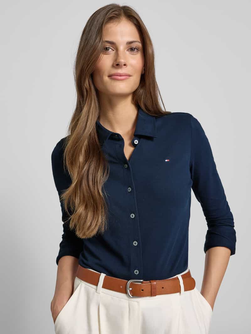 Tommy Hilfiger Shaped fit overhemdblouse van katoenmix