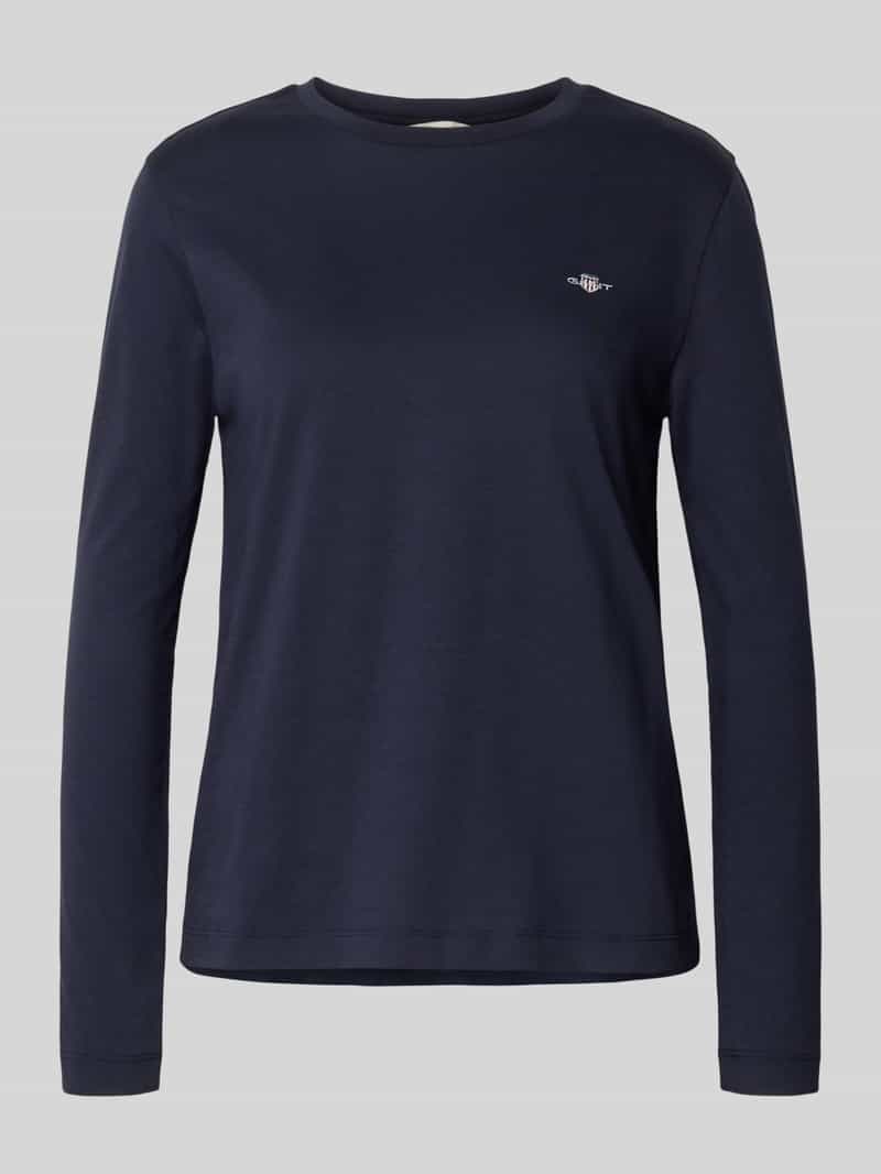 Gant Shirt met lange mouwen ronde hals en logostitching