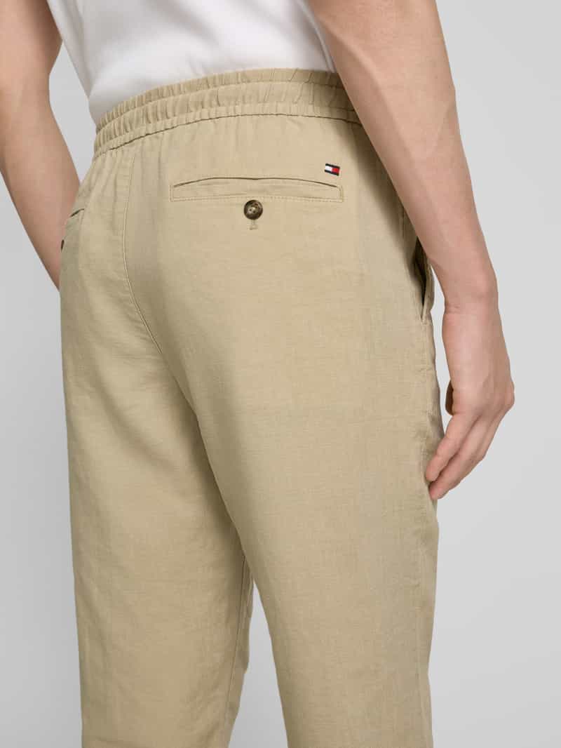 Tommy Hilfiger Loose fit stoffen broek van linnenmix model 'HARLEM'