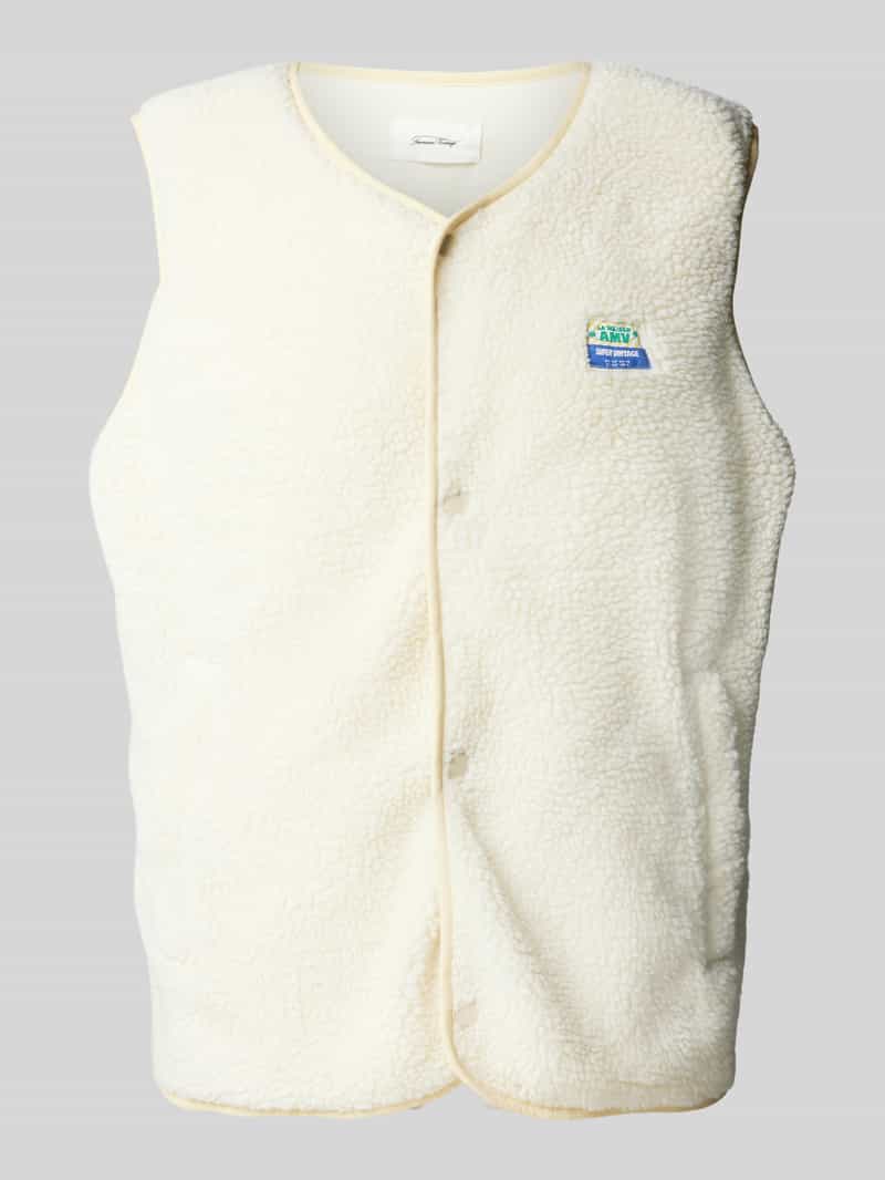 American vintage Bodywarmer van teddybont met labelpatch model 'HOKTOWN'
