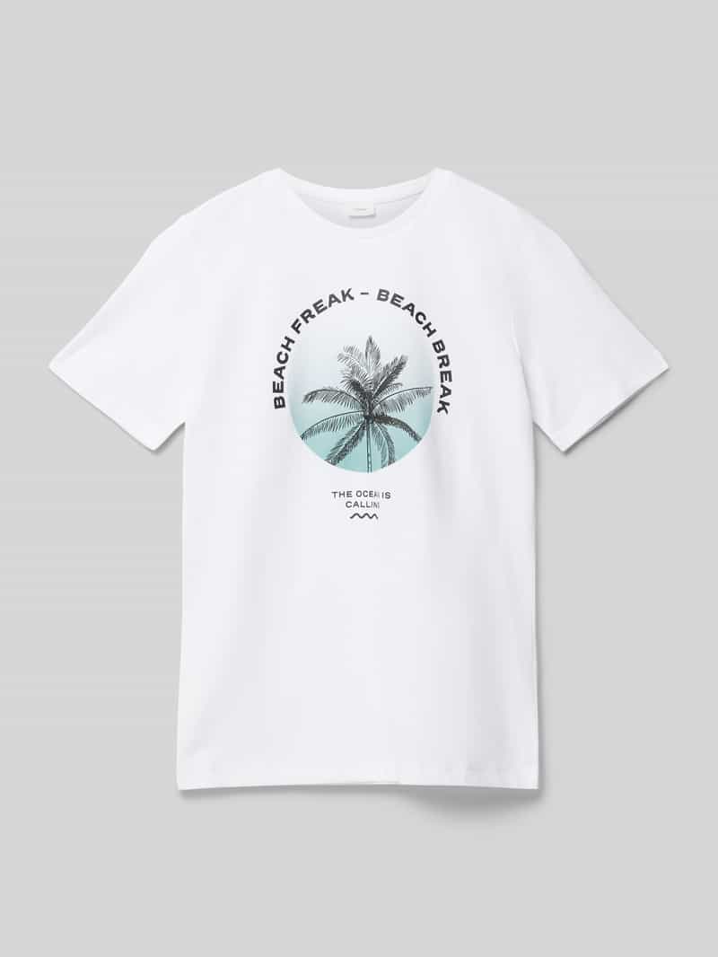 s.Oliver RED LABEL T-shirt met motief- en statementprint