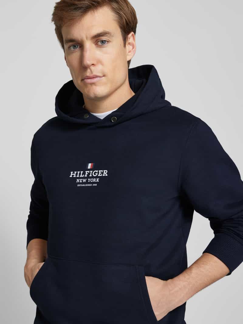 Tommy Hilfiger Hoodie met labelprint en kangoeroezak