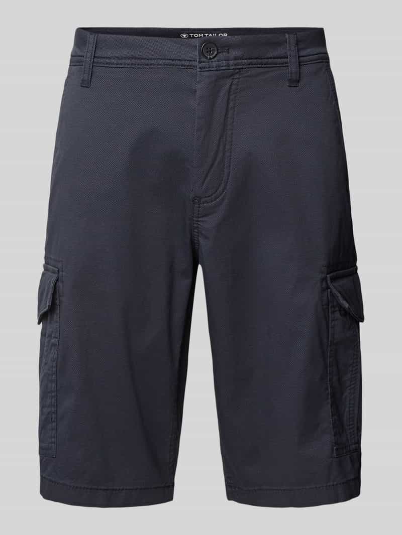 Tom Tailor Regular fit korte cargobroek van katoenmix