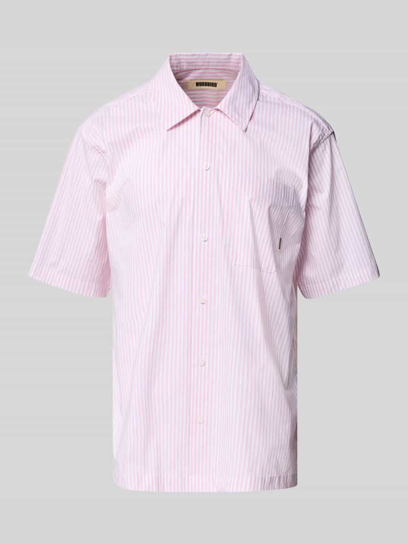 WOODBIRD Regular fit vrijetijdsoverhemd met borstzak en labeldetail