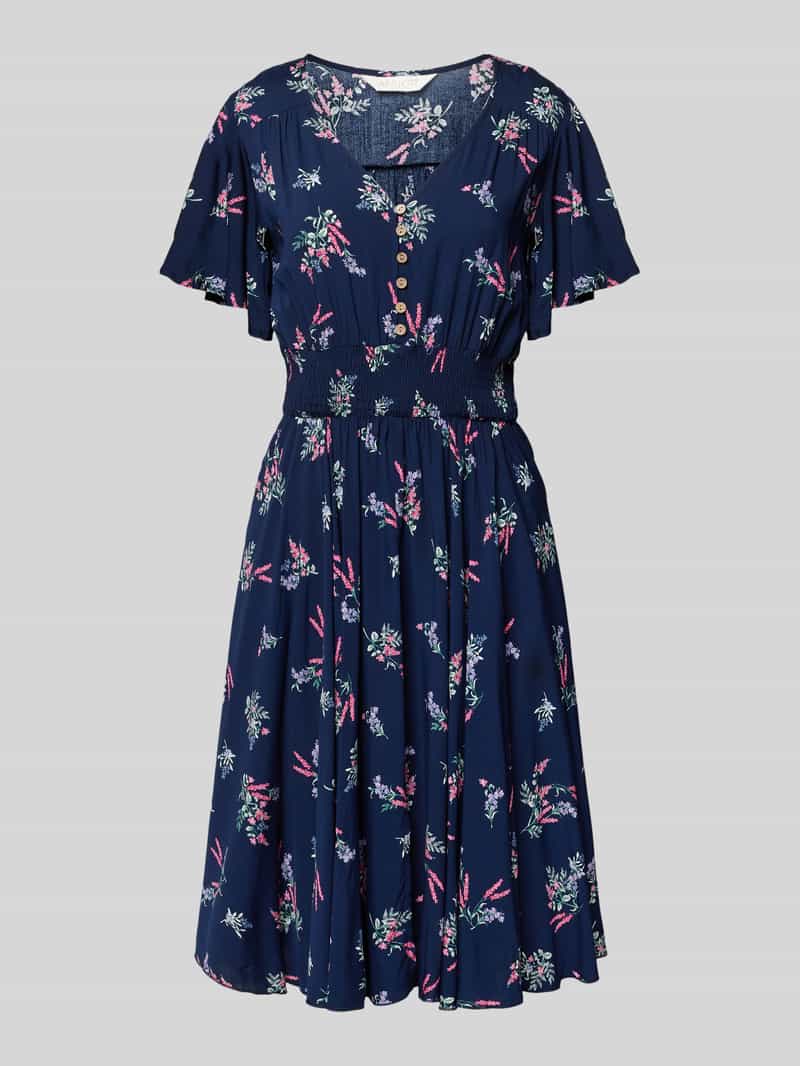 Apricot Knielange jurk van viscose met knoopsluiting
