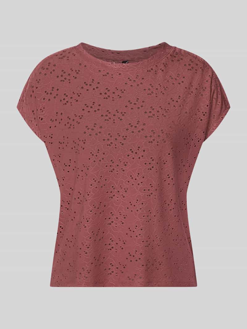 relaxed fit T-shirt met etskanteffect model 'SMILLA'