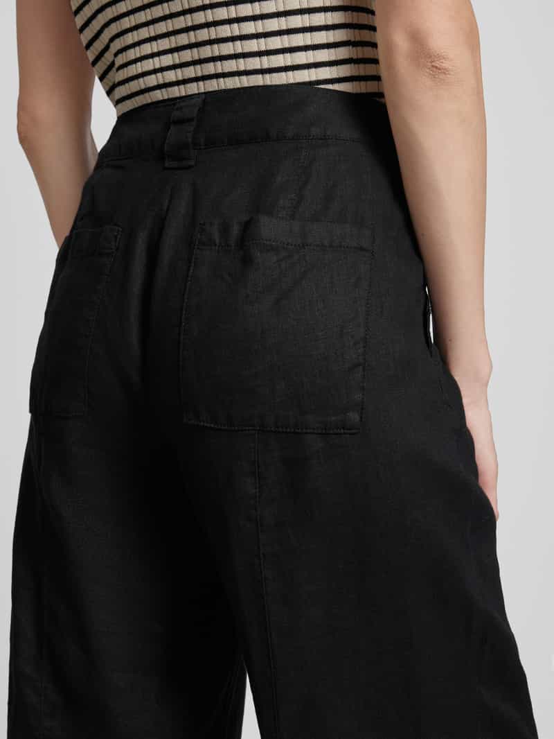 s.Oliver RED LABEL Wide leg linnen broek met vaste persplooien