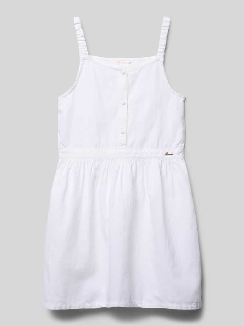 Guess Knielange jurk met korte knoopsluiting en labeldetail