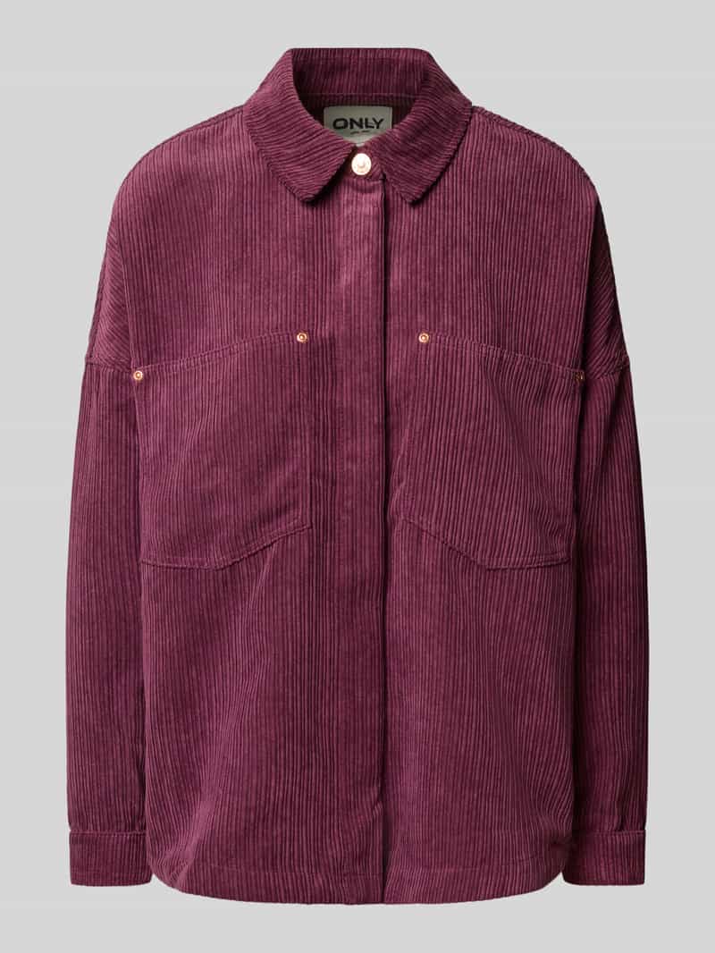 Only Relaxed fit corduroy blouse met borstzakken model 'JANINE-RAI'