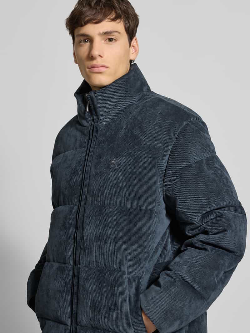 Calvin Klein Jeans Gewatteerd jack van corduroy met opstaande kraag en labelstitching