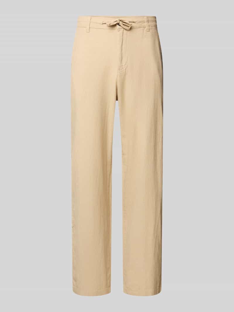 loose fit linnen broek met trekkoord model 'BRODY'