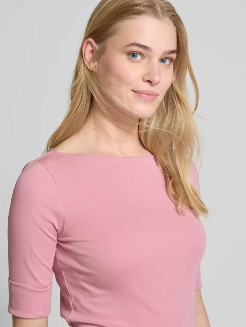 Lauren Ralph Lauren T-shirt met geribde boothals model 'JUDY'