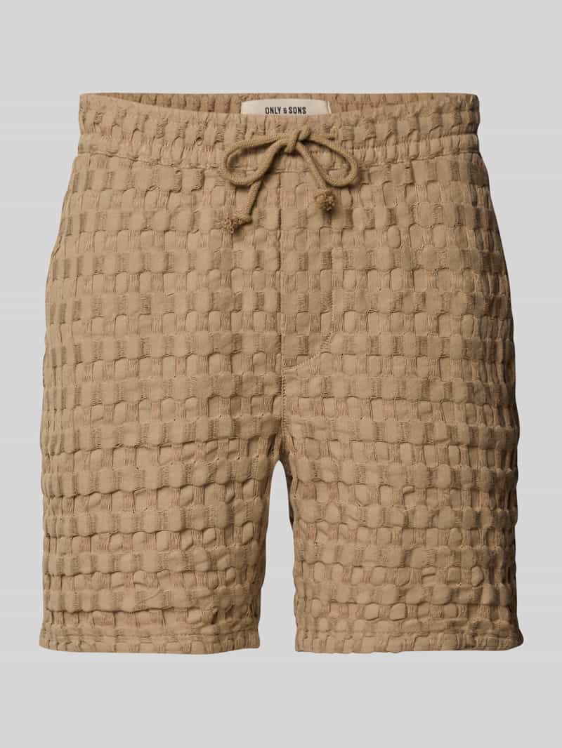 Only & Sons Regular fit sweatshorts met structuurmotief model 'TEL BRADDOCK'