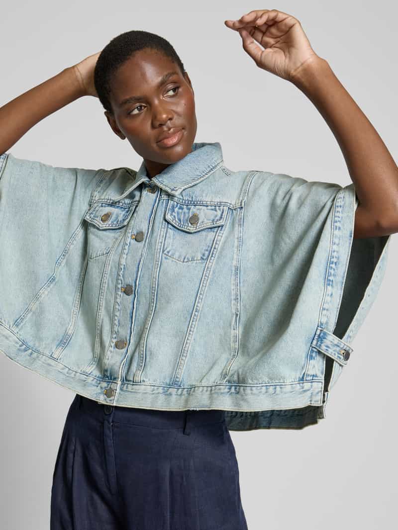 Liu Jo White Jeansjack met vleermuismouwen model 'GIUBBINO CAMPUS'