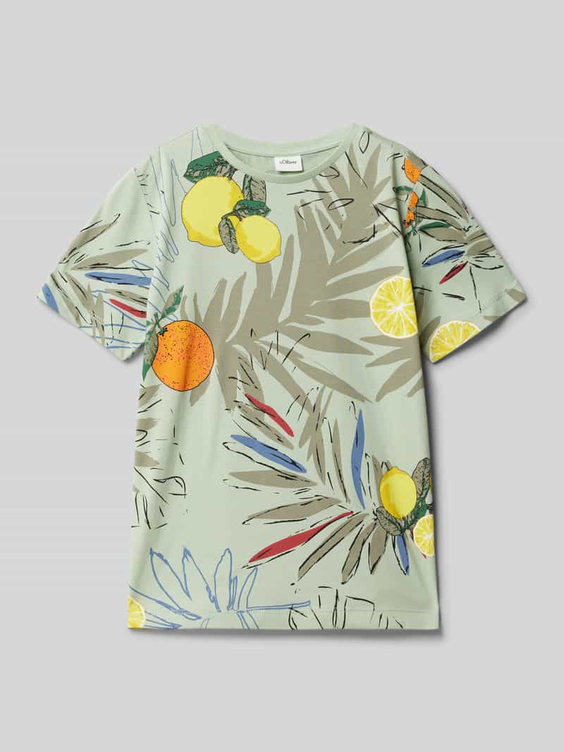 s.Oliver RED LABEL Regular fit T-shirt van puur katoen met all-over print