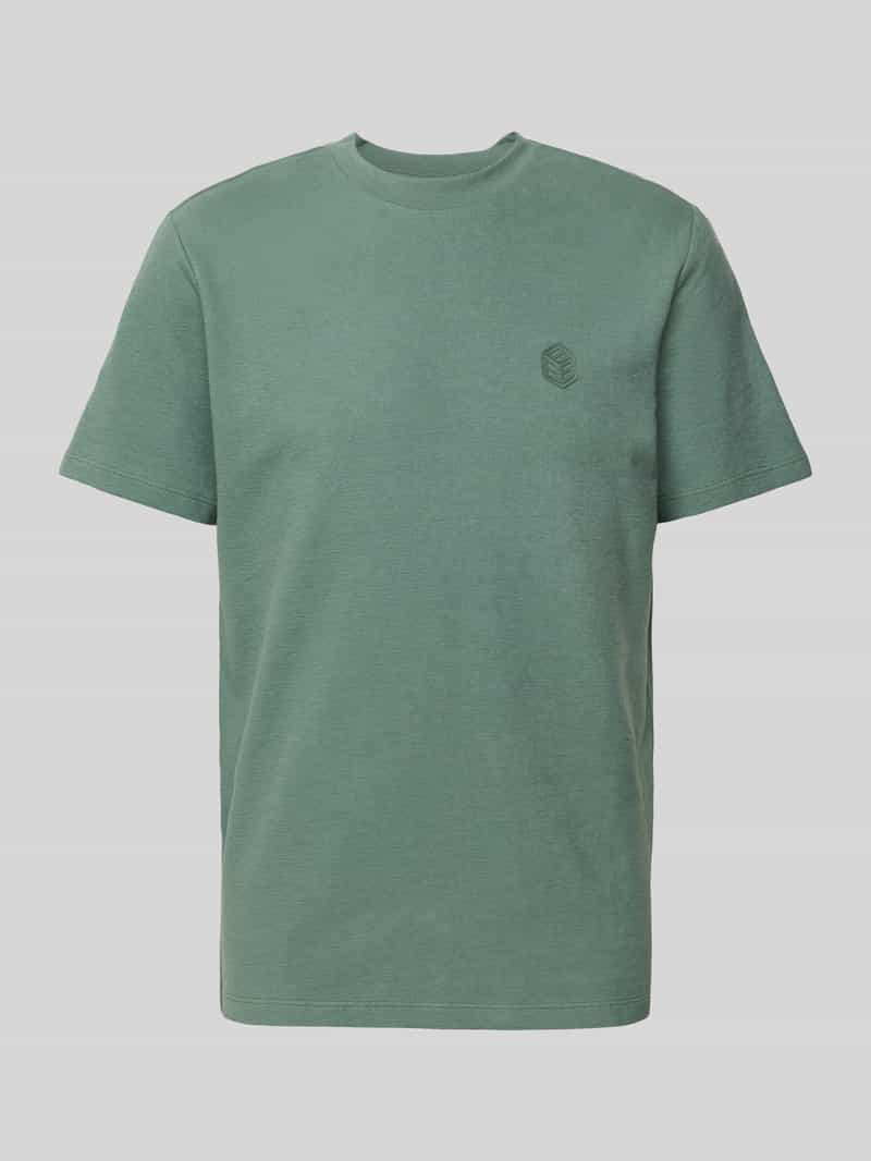 Blend T-shirt met geribde ronde hals