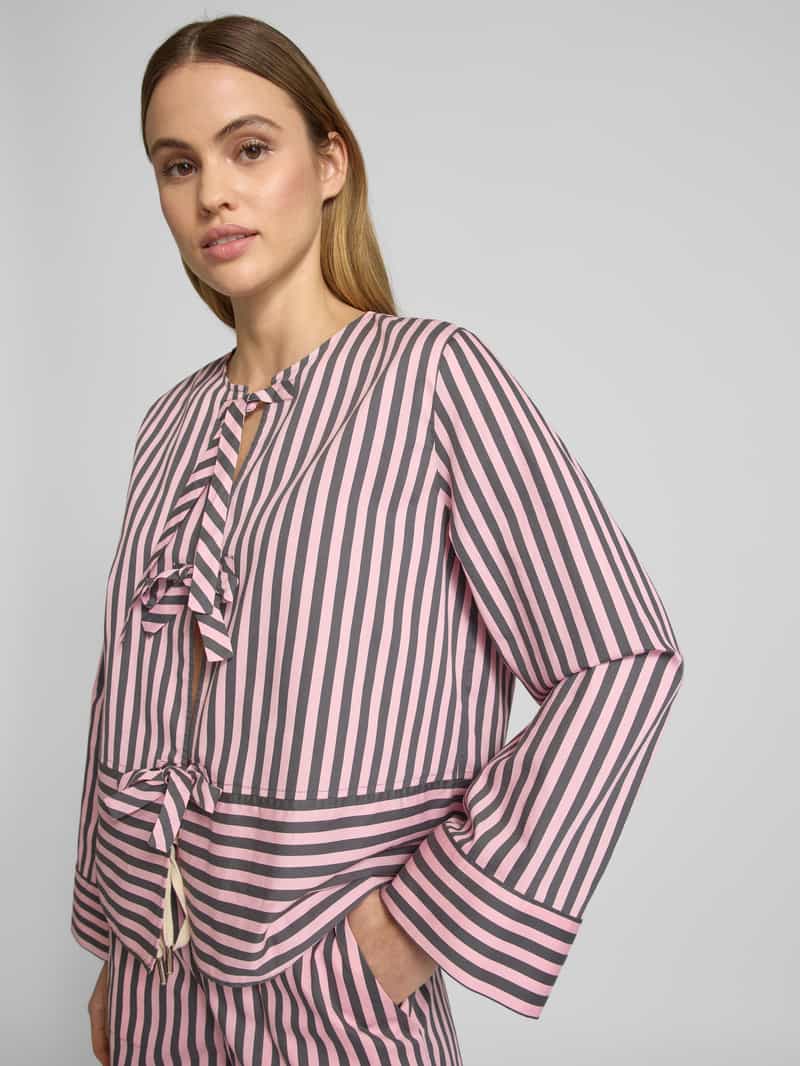 Jake*s Casual Relaxed fit blouse met vetersluiting