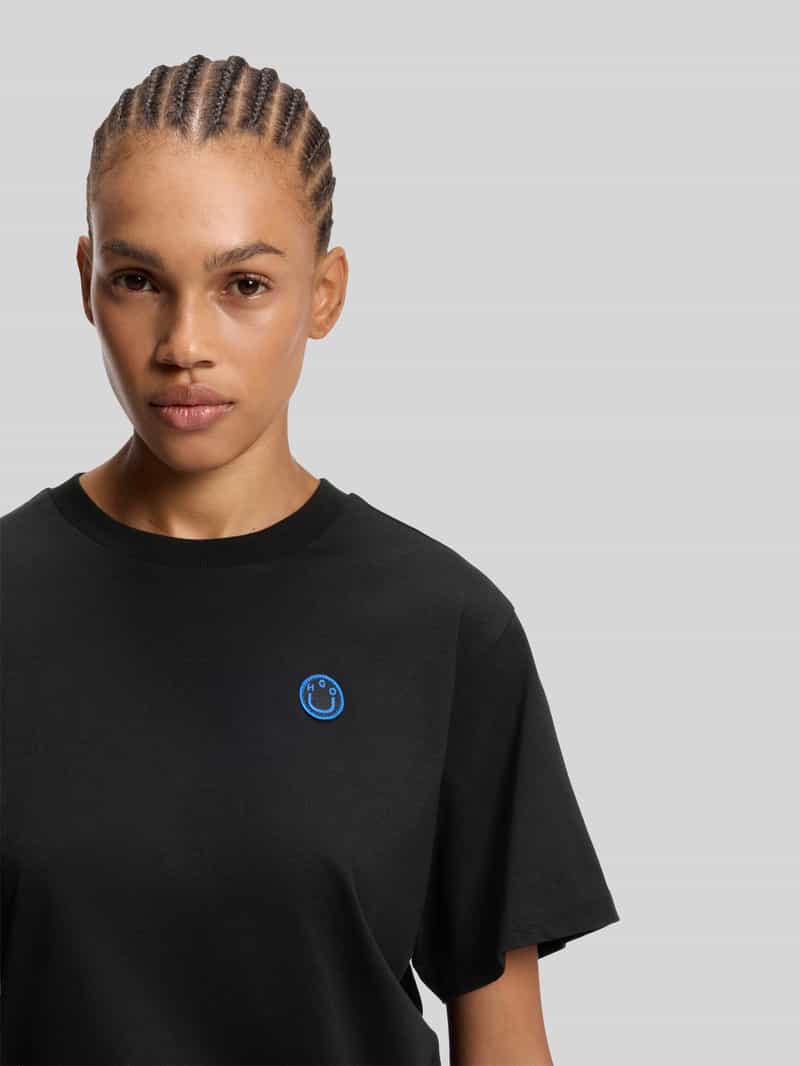 Hugo Blue T-shirt met labelpatch