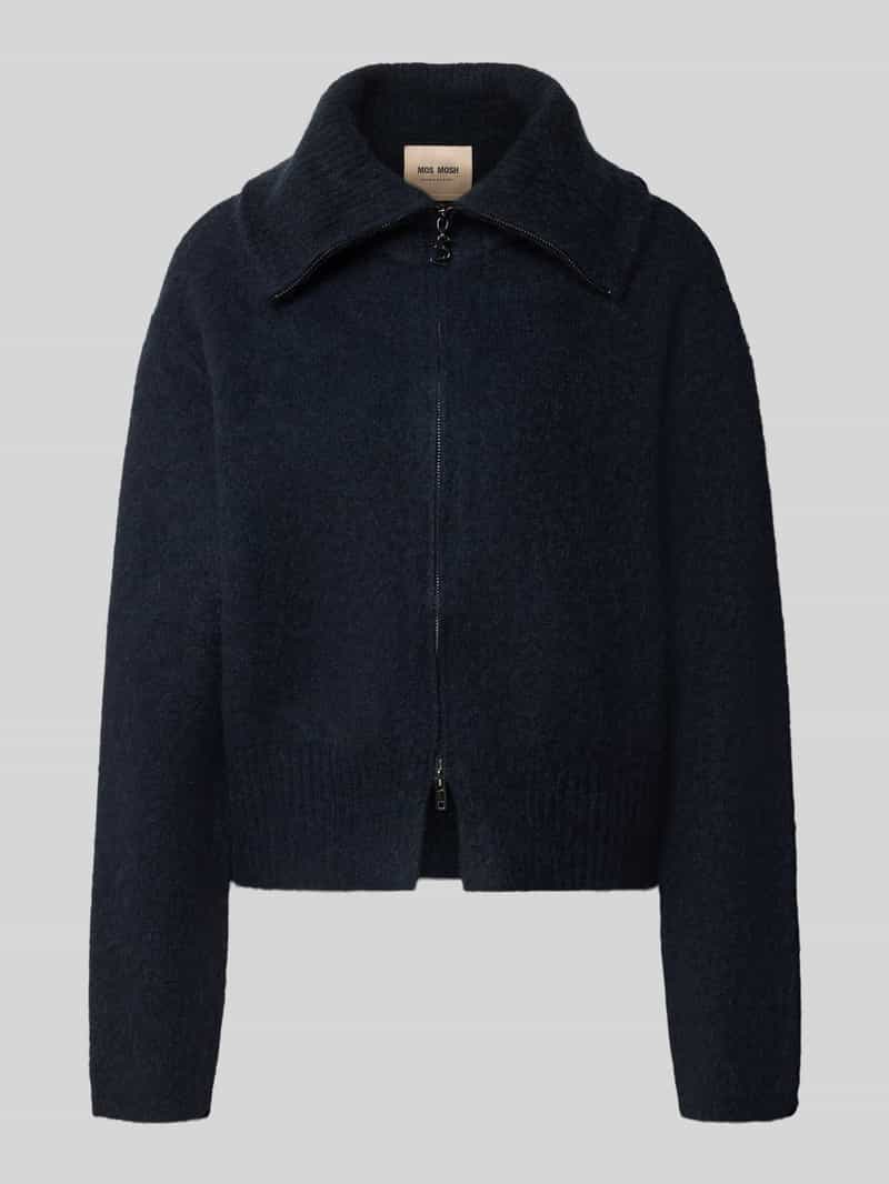 Gebreid jack van mohair-mix met labeldetail model 'Hulda'