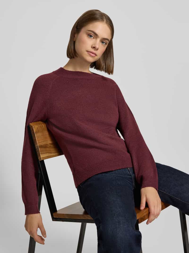 Only Regular fit pullover met ronde hals model 'RICA' donkerrood, foto 4