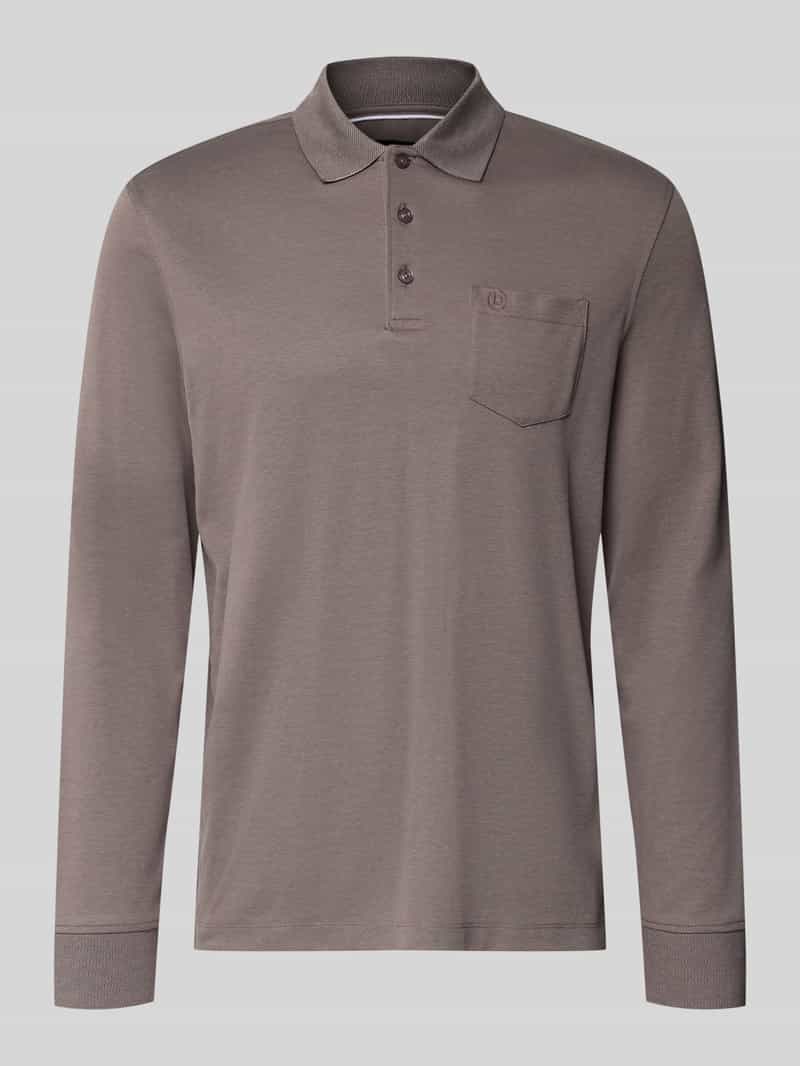 Bugatti regular fit poloshirt van katoenmix met borstzak