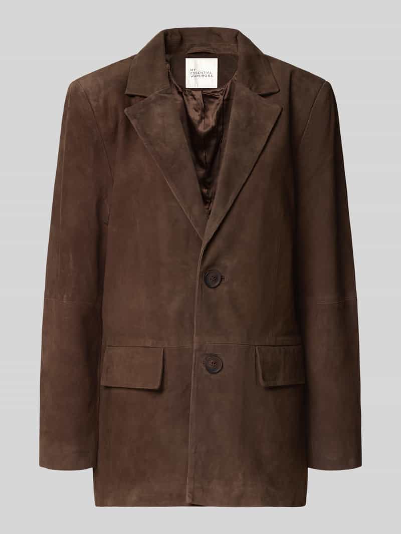 My Essential Wardrobe Regular fit blazer van echt chevreau-suède model 'Tara'