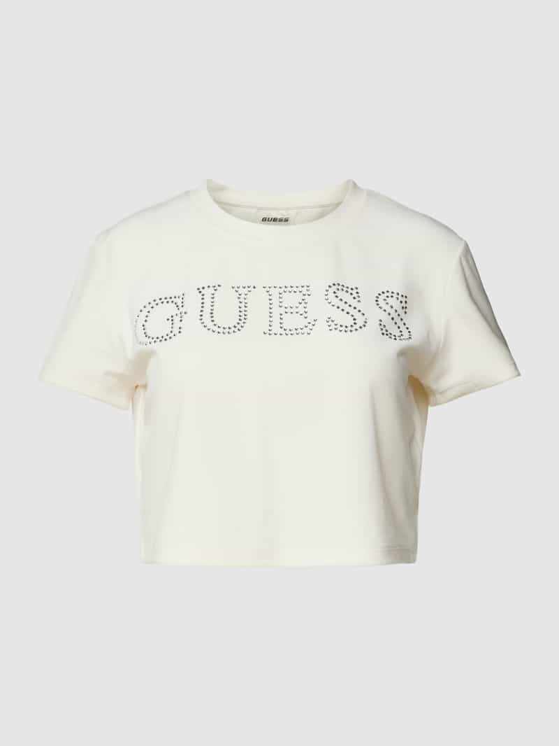 Guess Activewear Kort T-shirt met strass-steentjes model 'COUTURE'