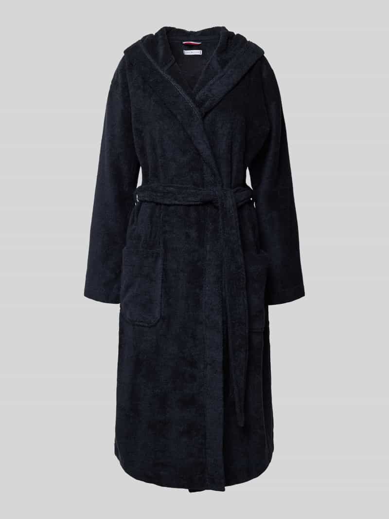 Tommy Hilfiger Regular fit badjas van puur katoen met capuchon