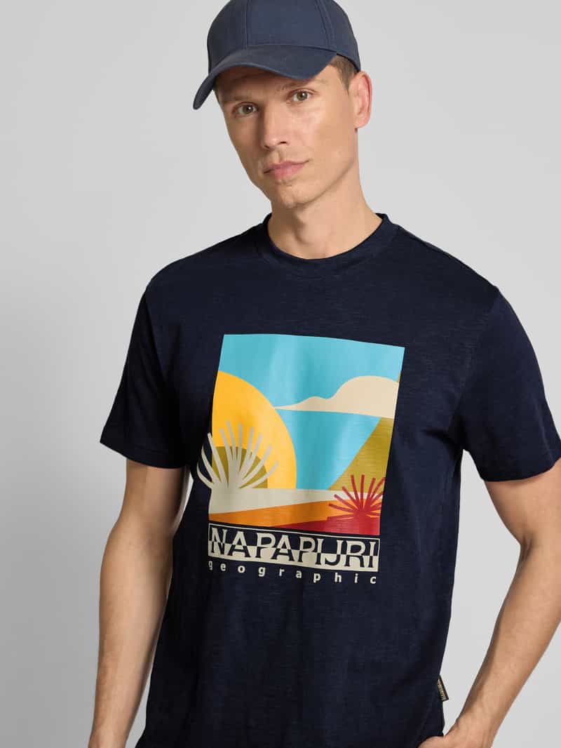 Napapijri T-shirt met labelprint model 'ARBIA'